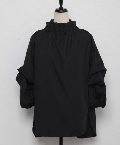 袖丈2WAYタックフリル衿ブラウス プルオーバー