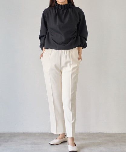 袖丈2WAYタックフリル衿ブラウス プルオーバー