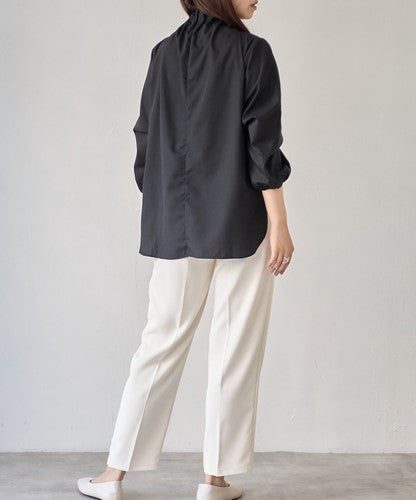 袖丈2WAYタックフリル衿ブラウス プルオーバー