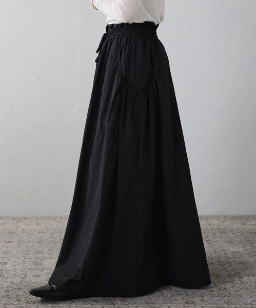 ウエストゴムビッグポケットタフタスカート
