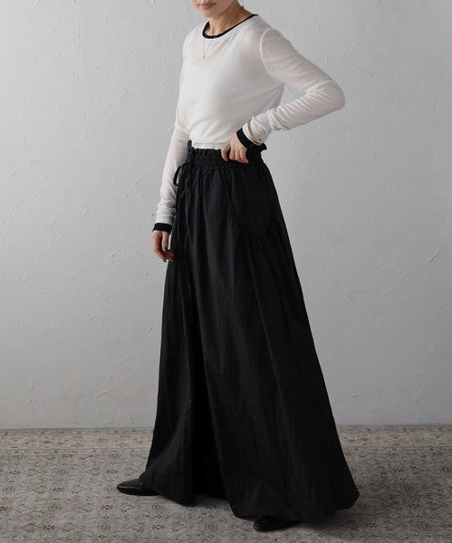 ウエストゴムビッグポケットタフタスカート