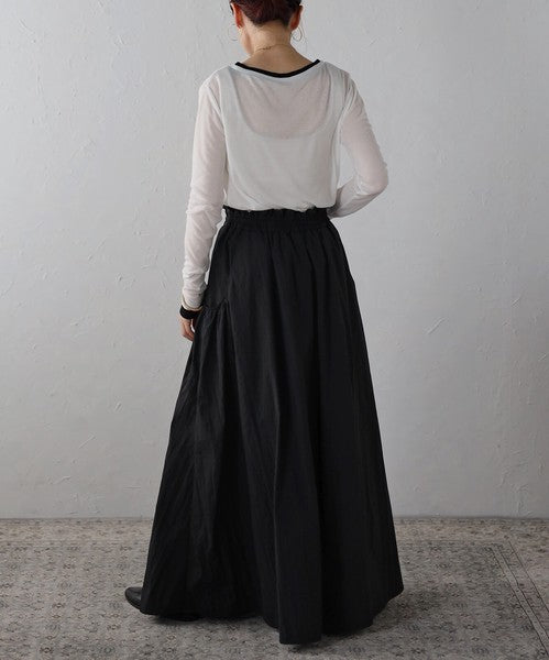 ウエストゴムビッグポケットタフタスカート