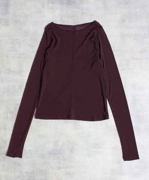 クルーネックナイロンメッシュプルオーバー