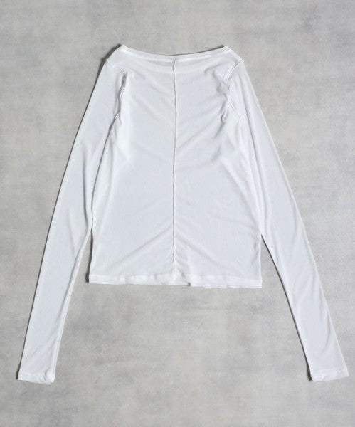 クルーネックナイロンメッシュプルオーバー